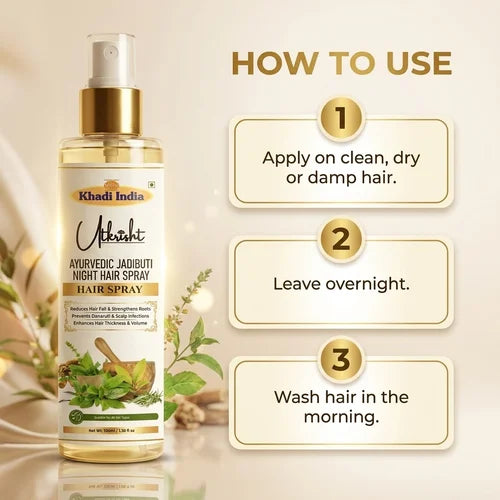 Khadi India Utkrisht Ayurvedic Jadibuti Night Hair Spray