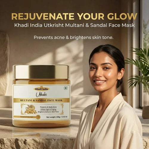 Khadi India Utkrisht Multani & Sandal Face Mask