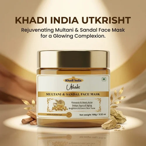 Khadi India Utkrisht Multani & Sandal Face Mask
