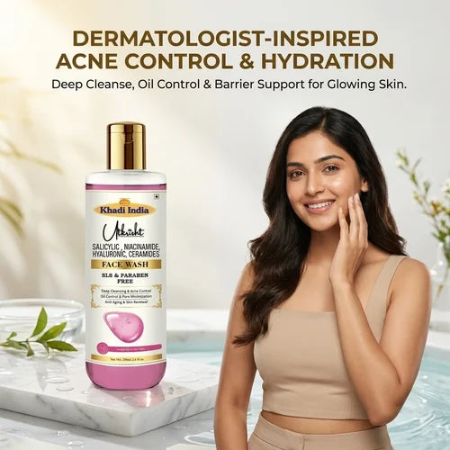 Khadi India Utkrisht Salicylic, Niacinamide, Hyaluronic, Ceramides Face Wash