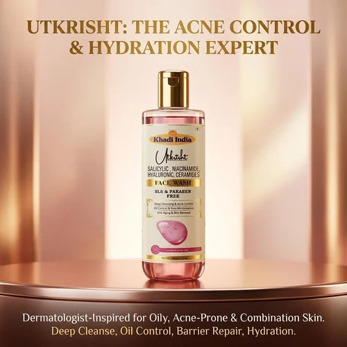 Khadi India Utkrisht Salicylic, Niacinamide, Hyaluronic, Ceramides Face Wash