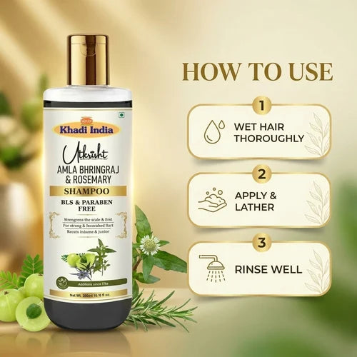 Khadi India Utkrisht Amla Bhringraj & Rosemary Shampoo