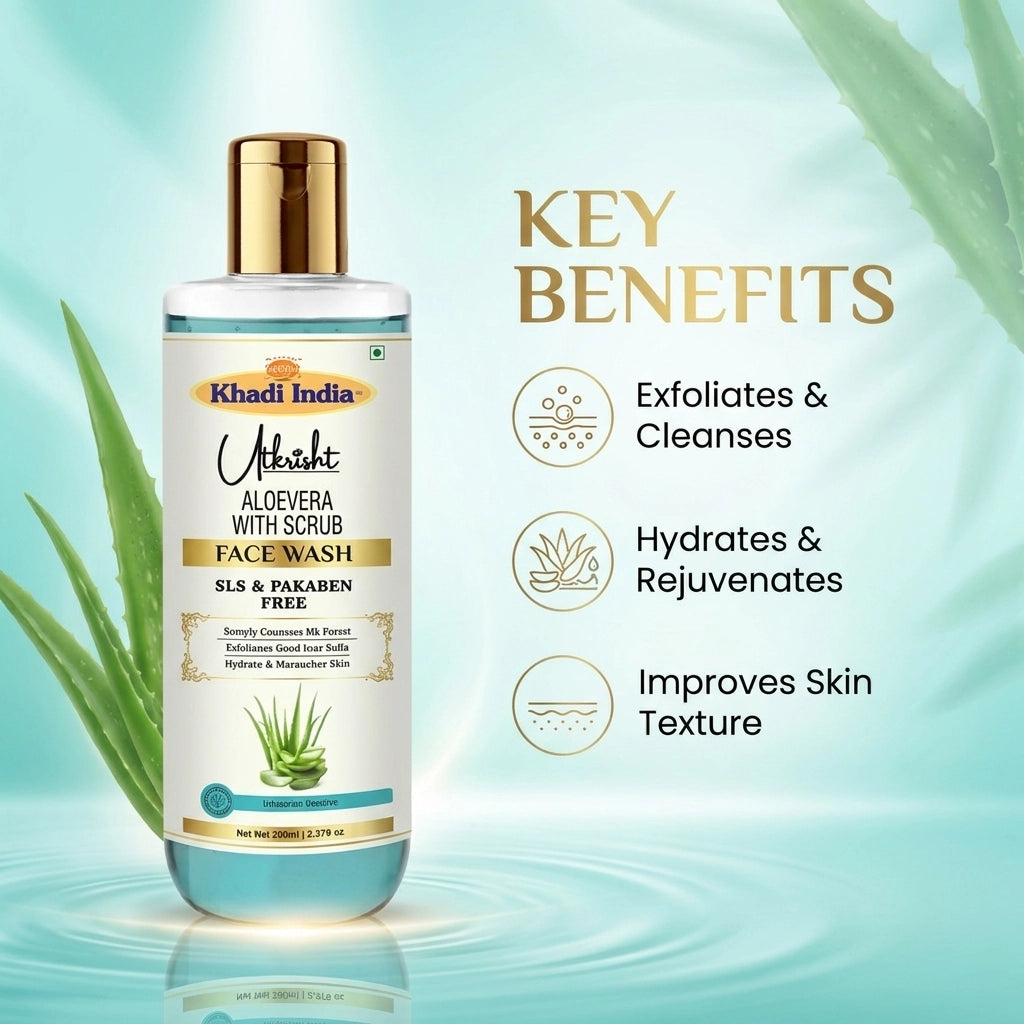 Khadi India Utkrisht Aloe Vera With Scrub Face Wash