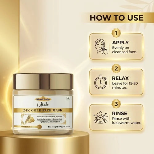 Khadi India 24K Gold Face Mask for Glowing & Radiant Skin